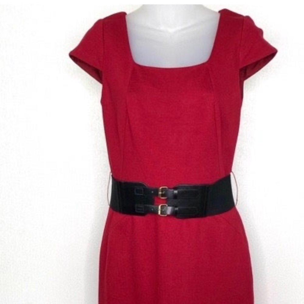 Antonio Melani burgundy buckled dress